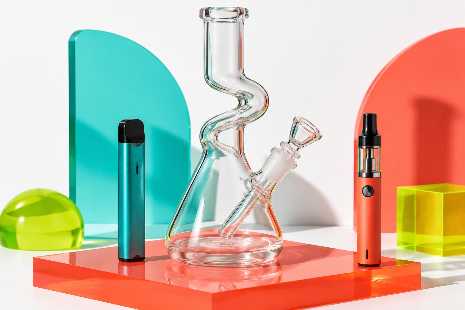 Colorful collection of unbranded smoke accessories